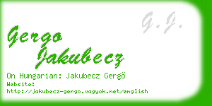 gergo jakubecz business card